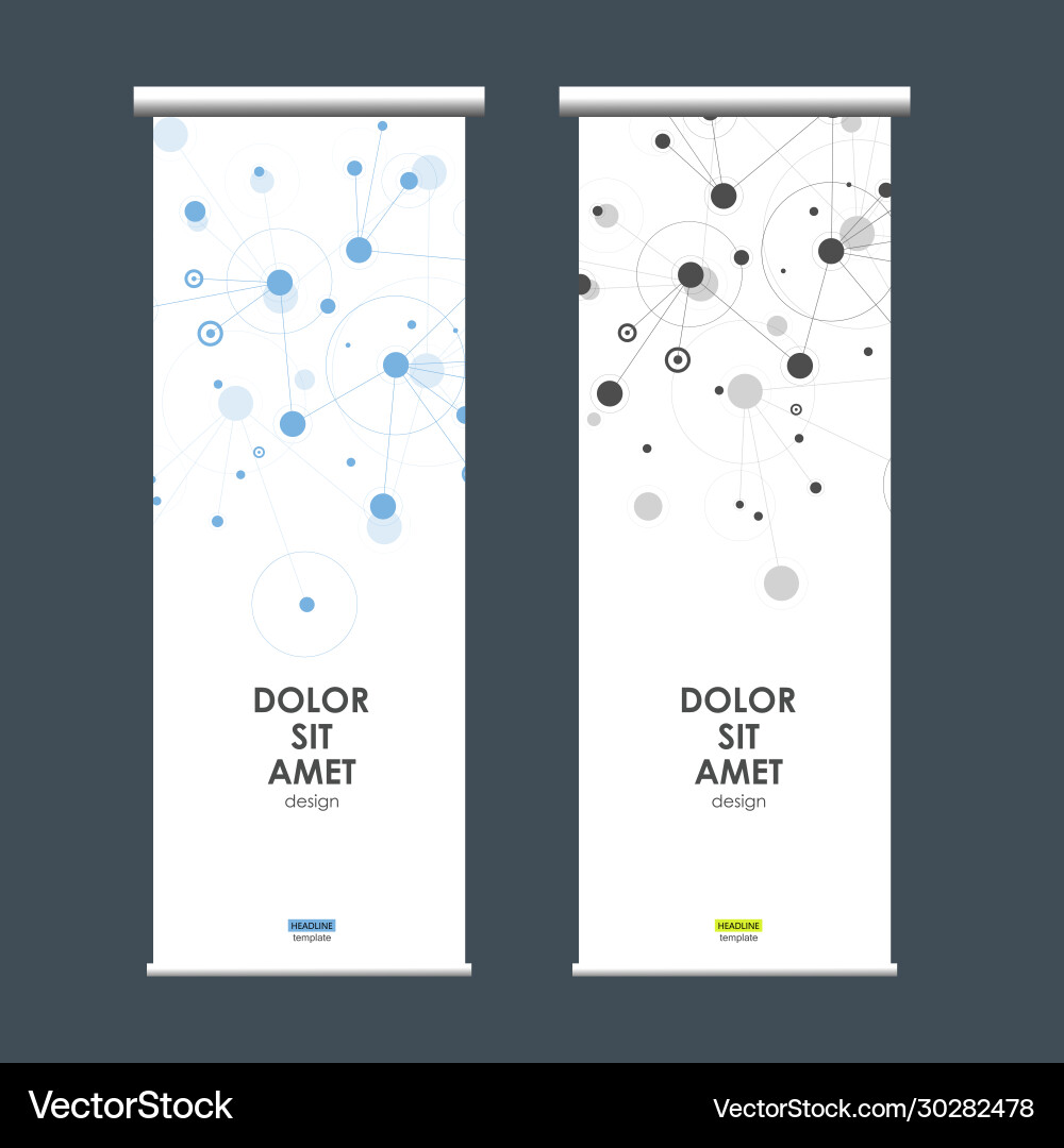 Roll up banner stand with abstract connect Roll up banner stand with abstract connect vector image