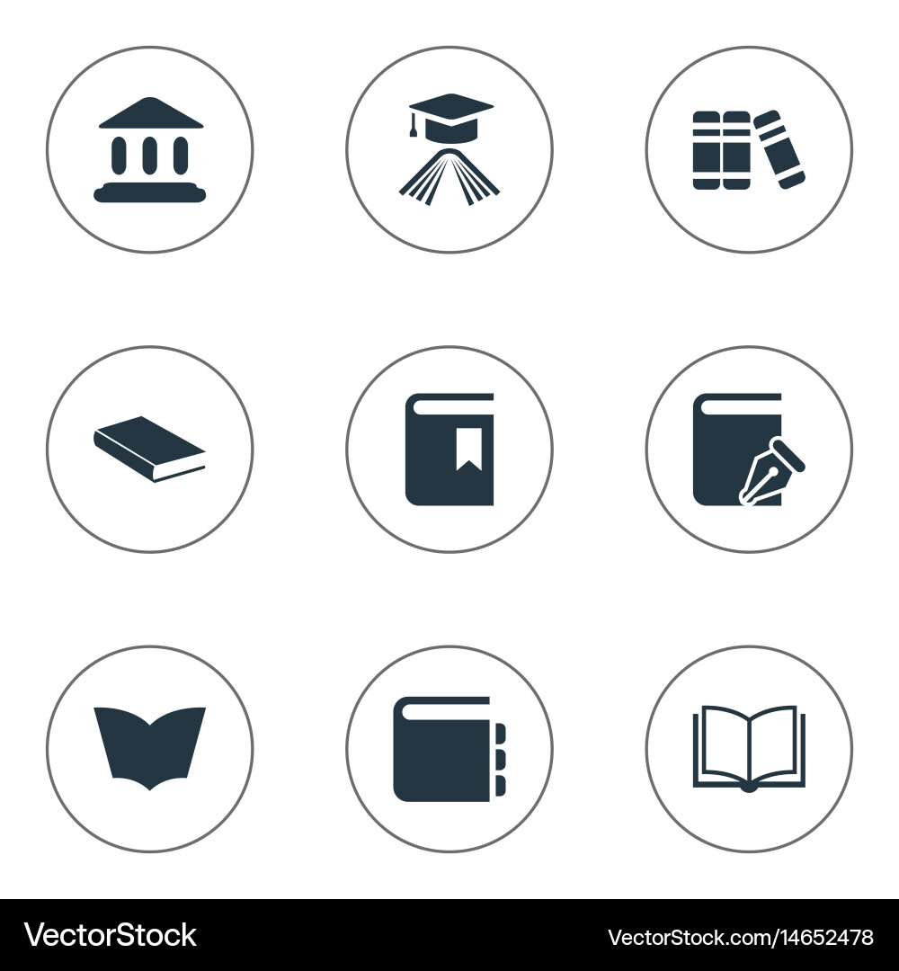 Set of simple knowledge icons vector image