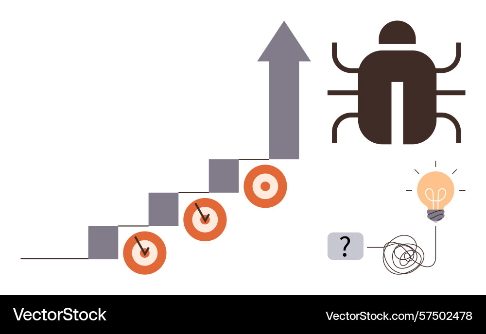 Steps to success debugging obstacles Steps to success debugging obstacles vector image