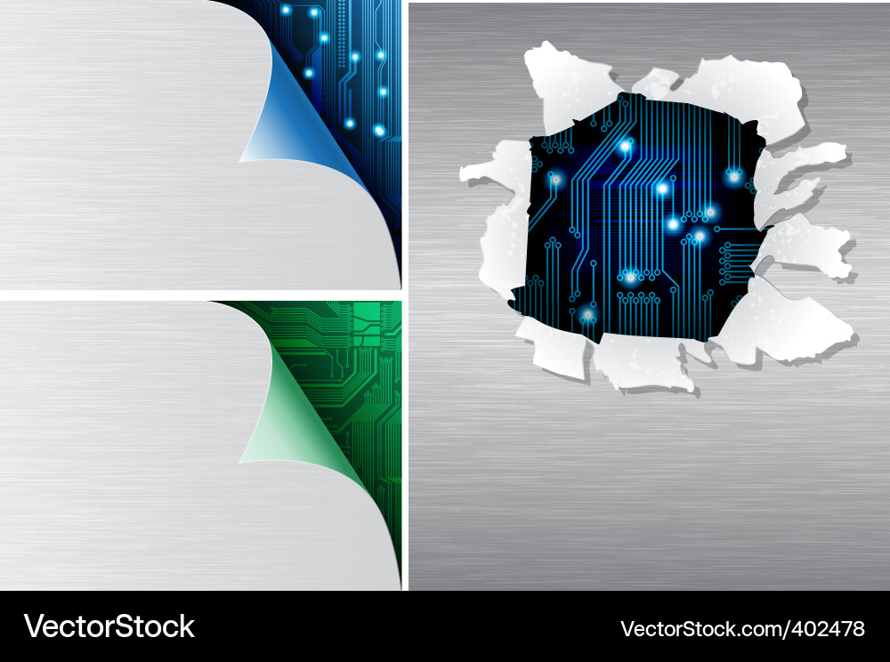 Tech Circuit Metal Template Vector Image