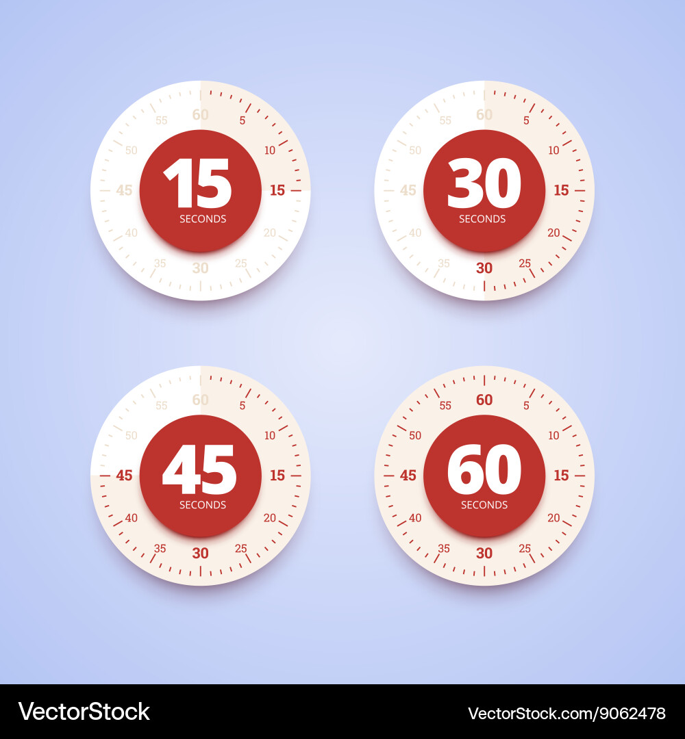 Timer collection in flat material design style vector image