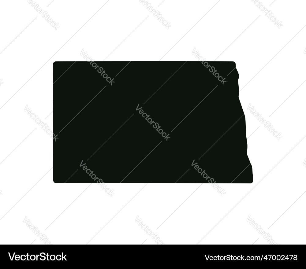 Us state map north dakota silhouette symbol Vector Image
