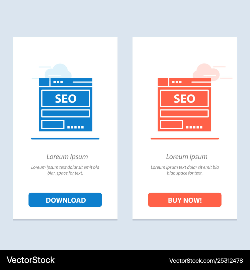 Website server data hosting seo tech blue and red Vector Image