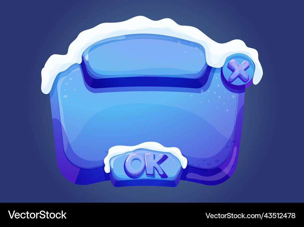 Winter ice fantasy interface template game menu vector image