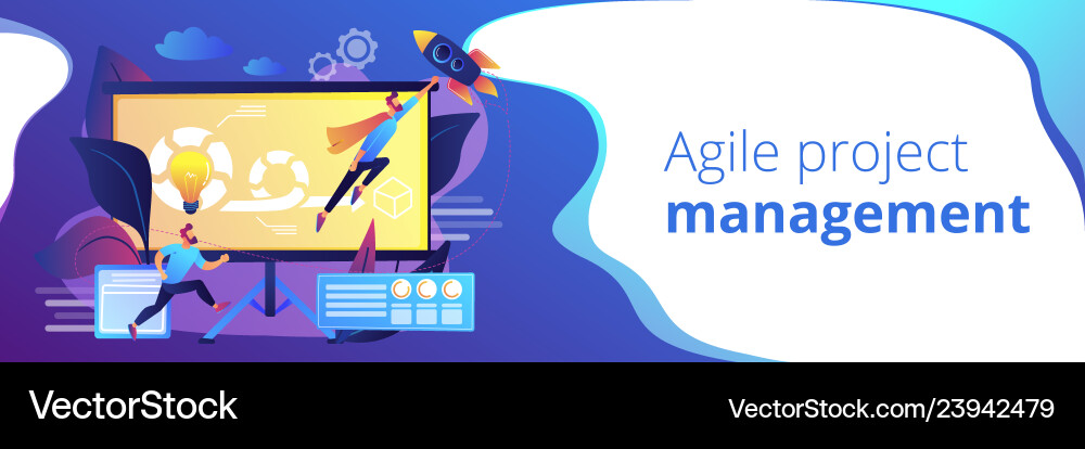 Agile project management concept banner header Agile project management concept banner header vector image