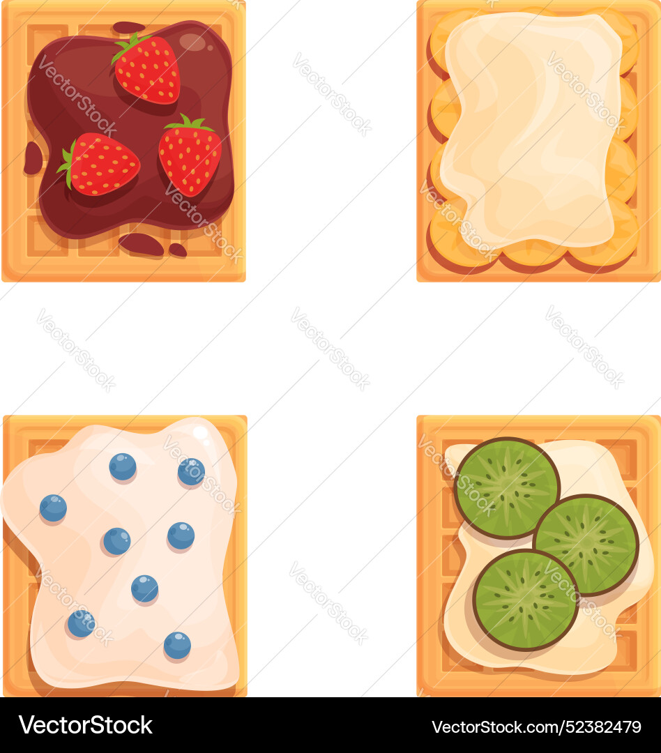 Assorted toast toppings set Vector Image
