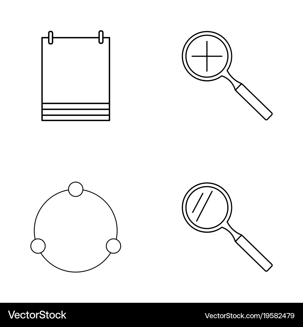 Basic elements outline icons set linear icon vector image