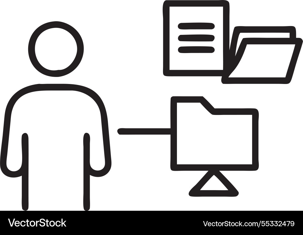 Businessman using computer for document vector image