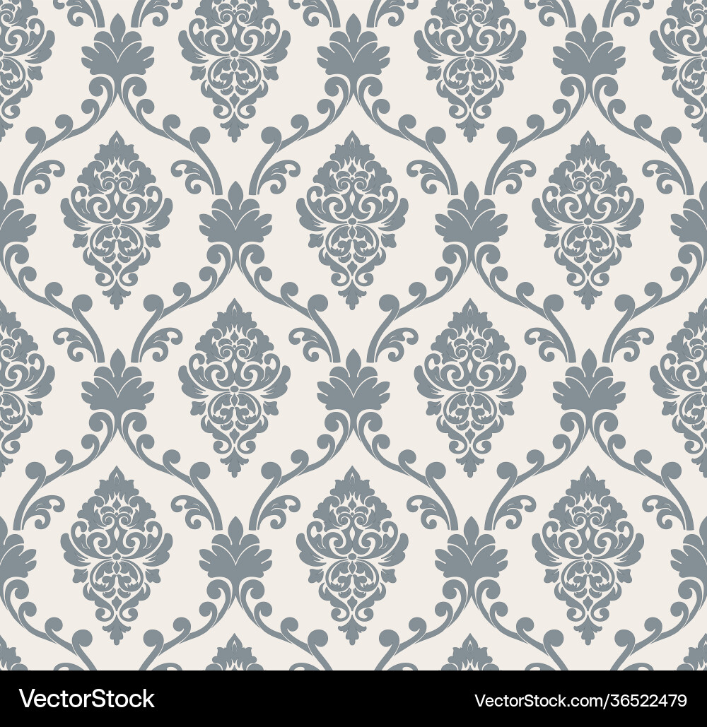 Damask seamless pattern element classical Damask seamless pattern element classical vector image