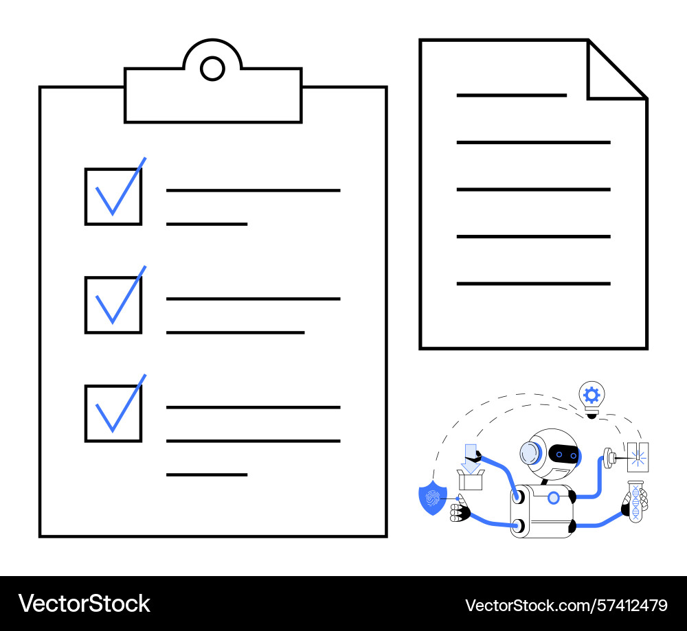 Digital automation streamlining task management Digital automation streamlining task management Vector Image