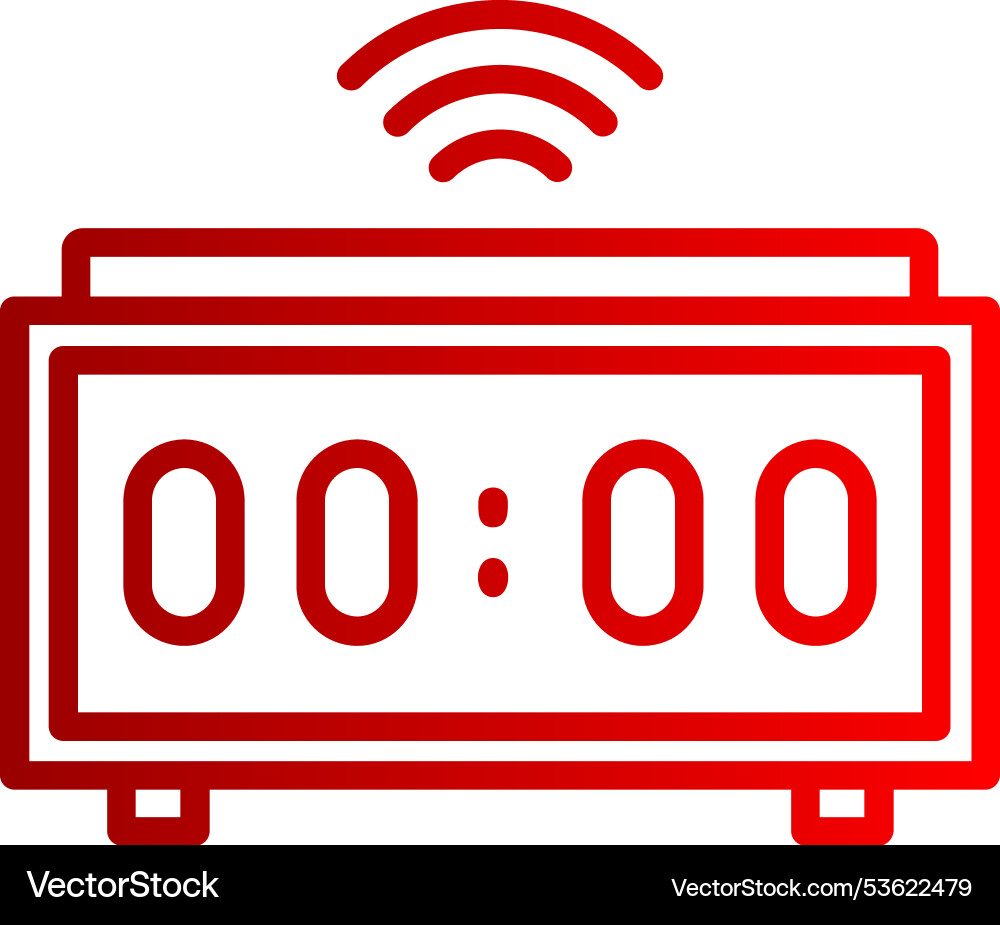 Digital clock line gradient icon Vector Image