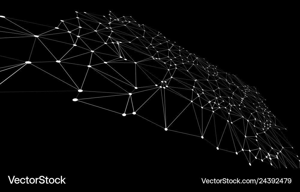 Digital wireframe geometric 3d pattern triangles vector image