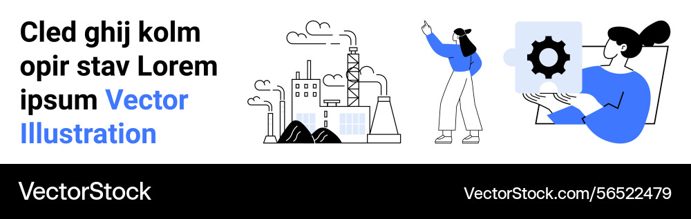 Factory operations and process automation vector image