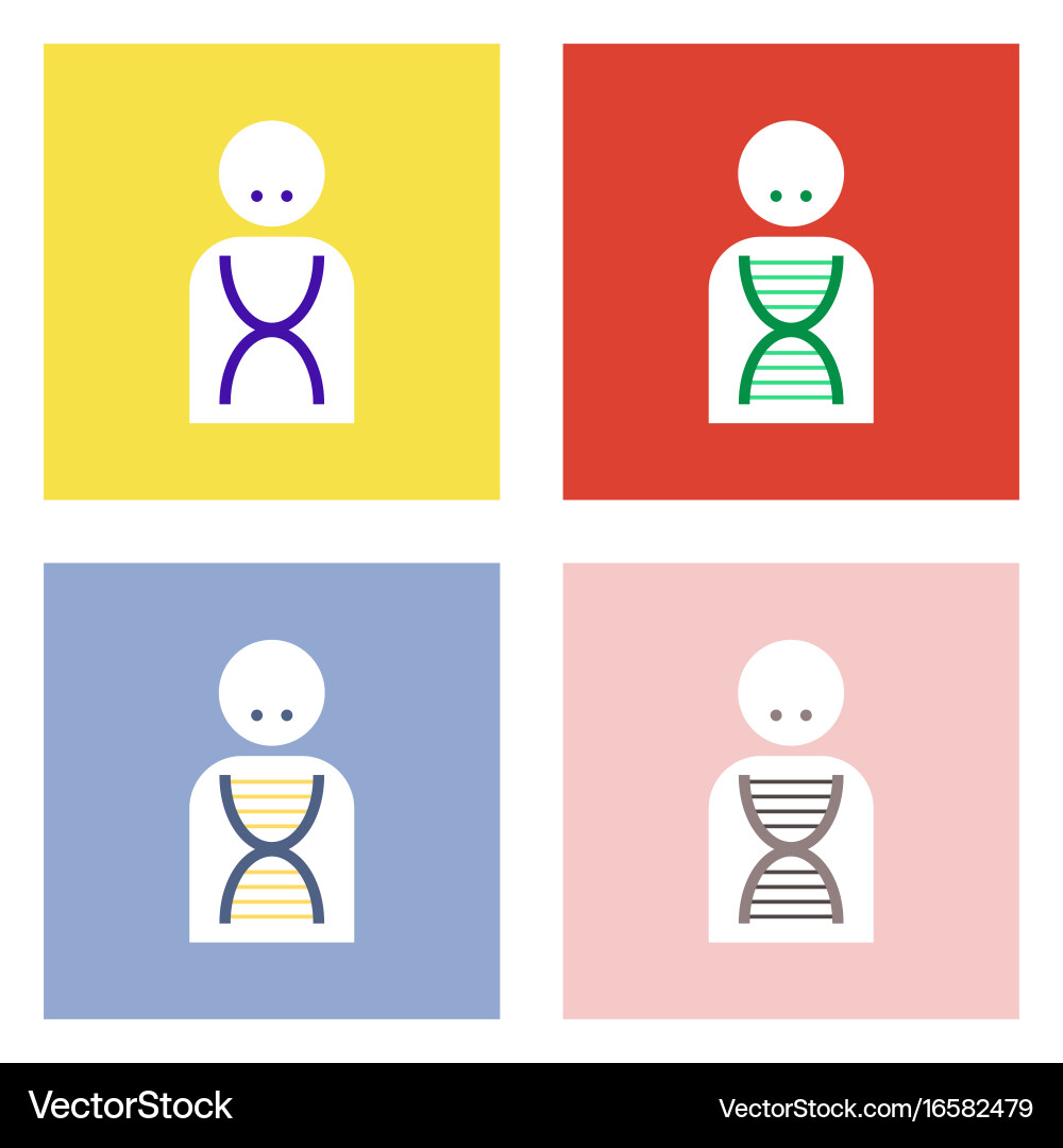 Flat icon design collection dna disk vector image
