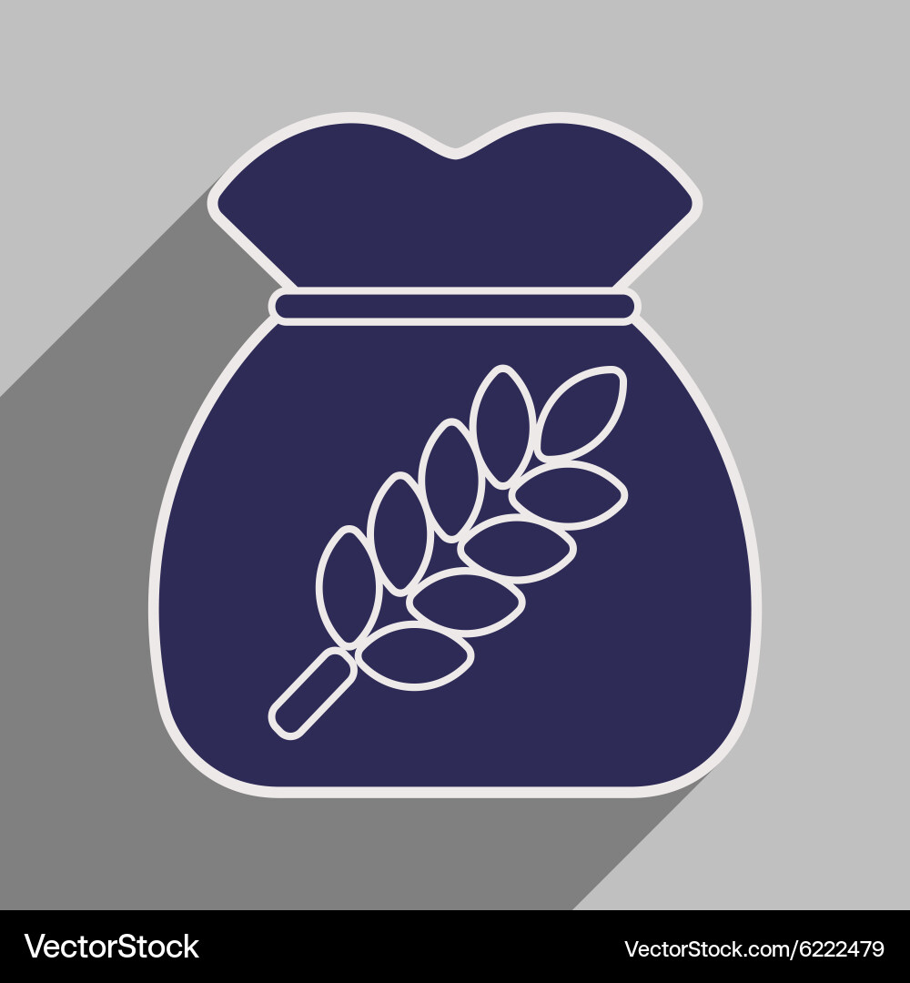 Flat with shadow icon and mobile application bag Vector Image