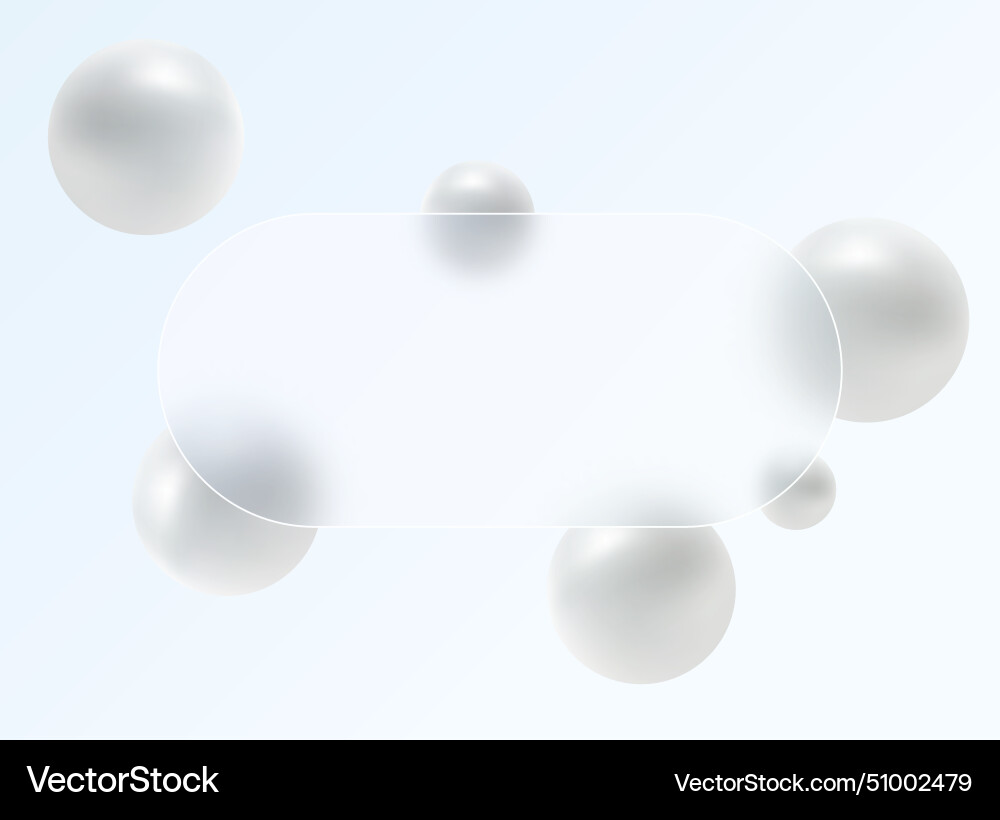 Glass morphism landing page with transparent frame Glass morphism landing page with transparent frame vector image