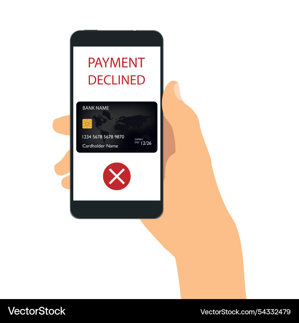 Hand hold smartphone with notification message Hand hold smartphone with notification message Vector Image
