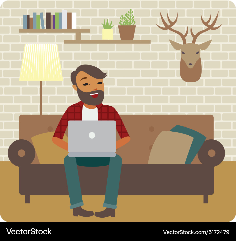 Hipster freelanser vektorbild