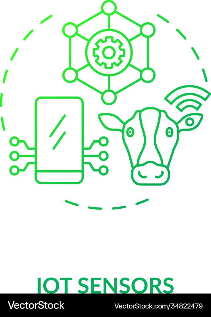 Iot sensors concept icon vector image