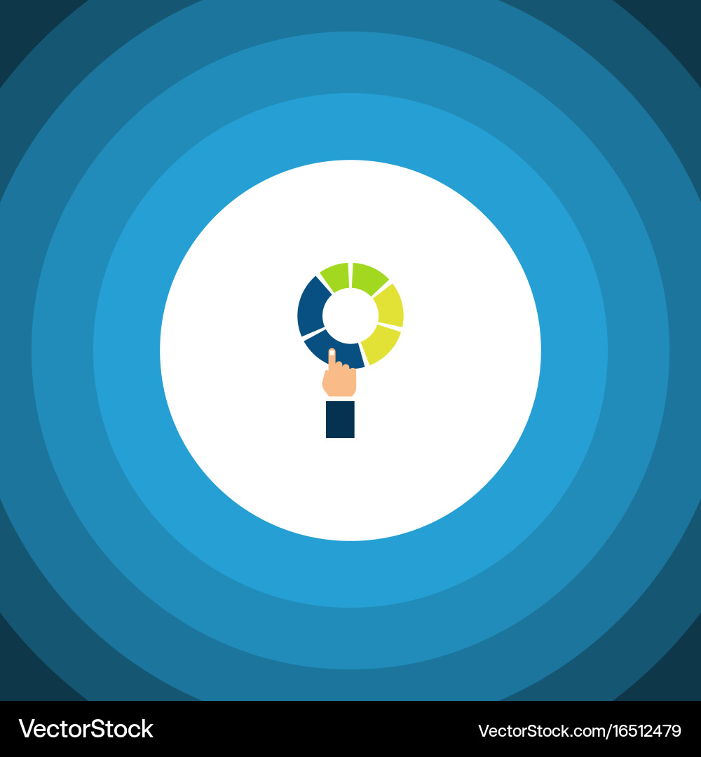 Isolated segment flat icon pie bar element vector image