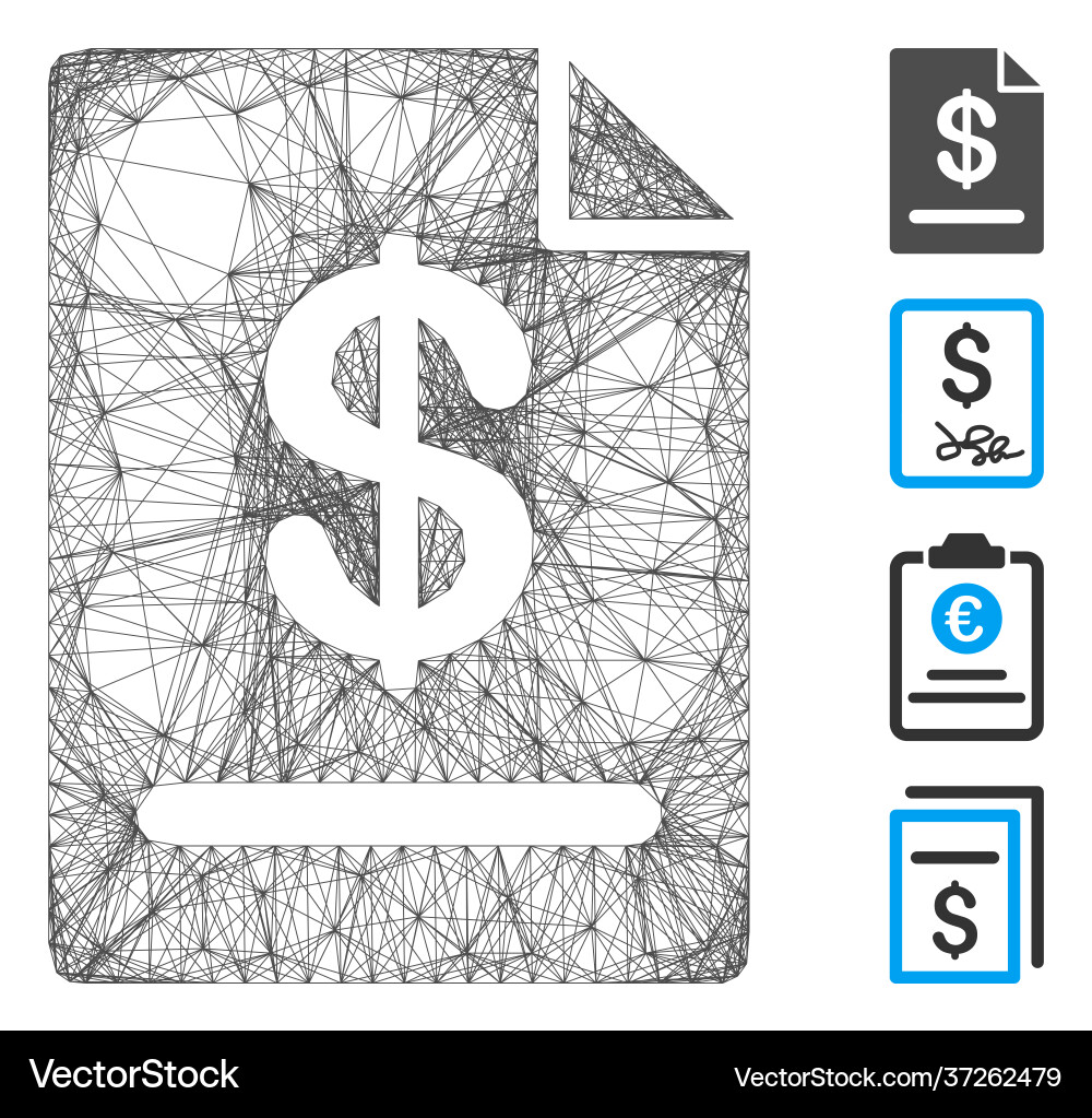 Linear invoice mesh Linear invoice mesh vector image