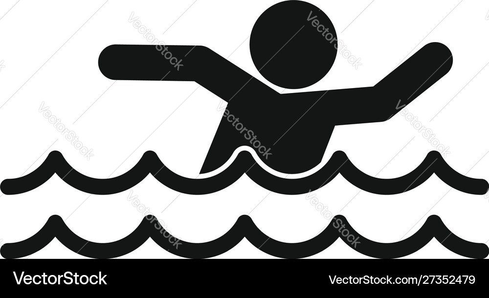Man walking flood icon simple style Man walking flood icon simple style vector image