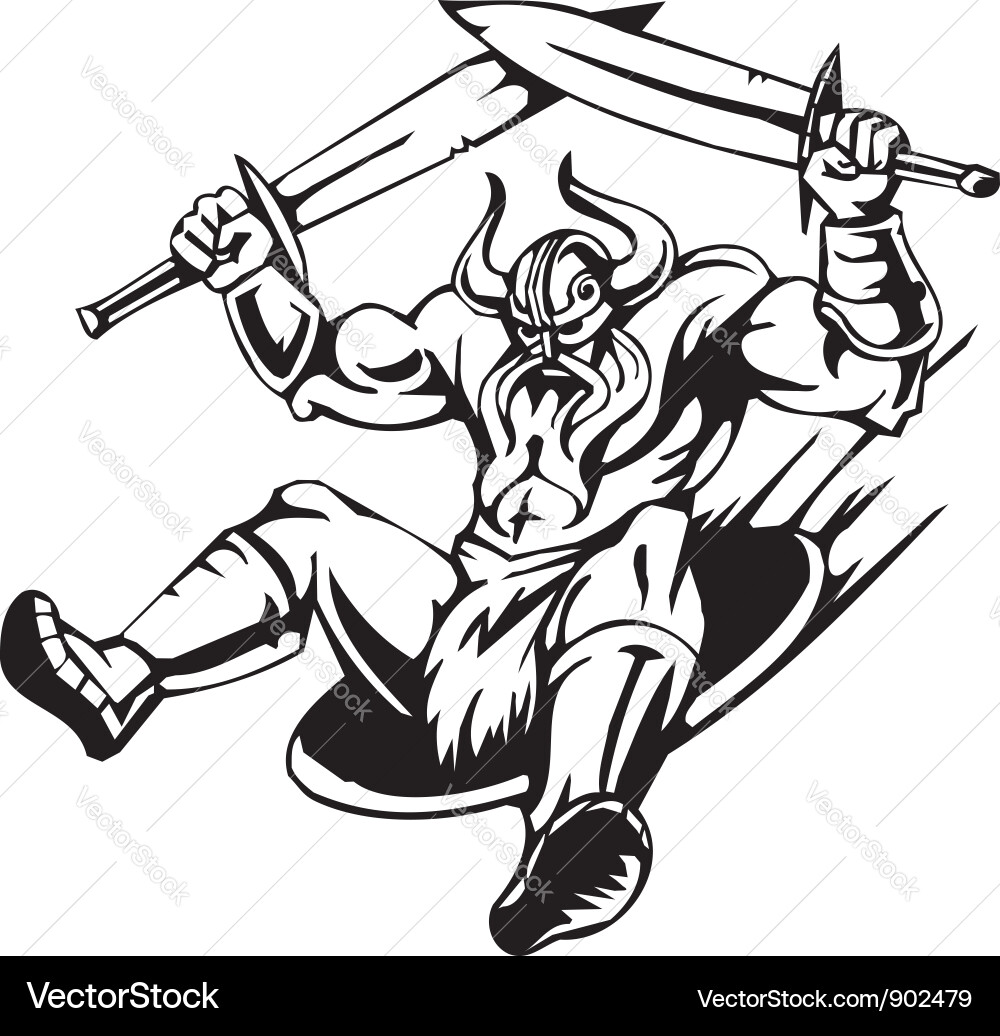 Nordic Viking Warrior Vector Image