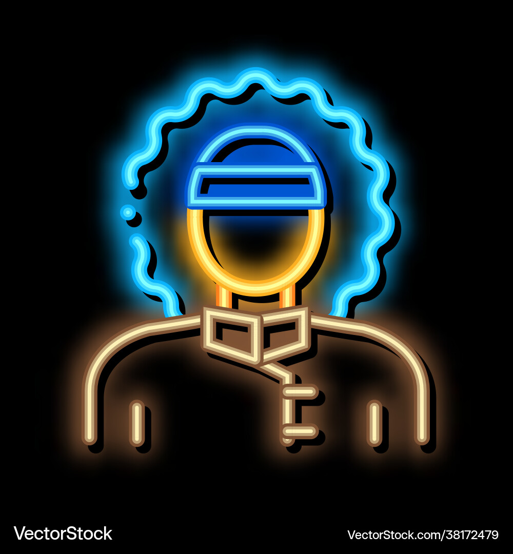 Polar man neon glow icon Vector Image