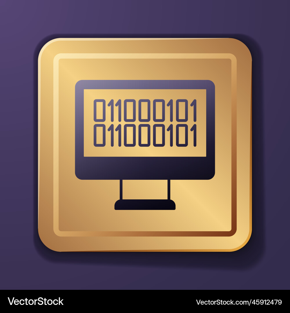 Purple binary code icon isolated on Purple binary code icon isolated on vector image
