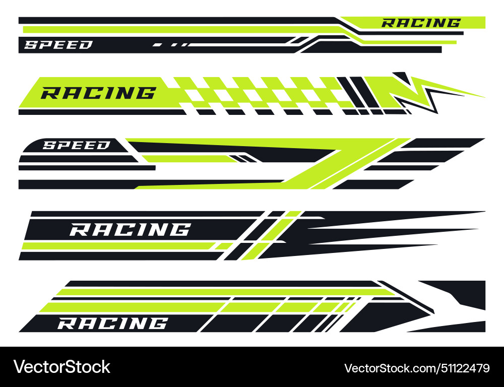 Racing sport colorful set stickers Royalty Free Vector Image