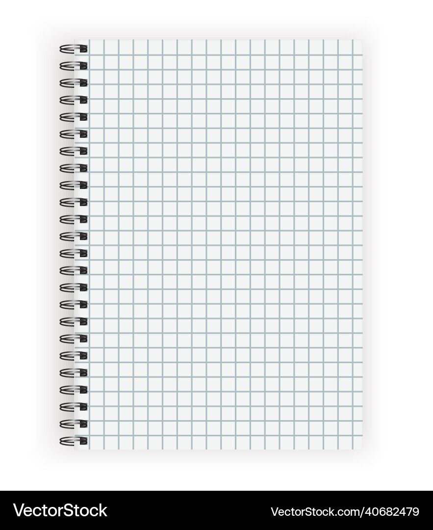Realistic Lined Notebook with Spiral Binding vector image