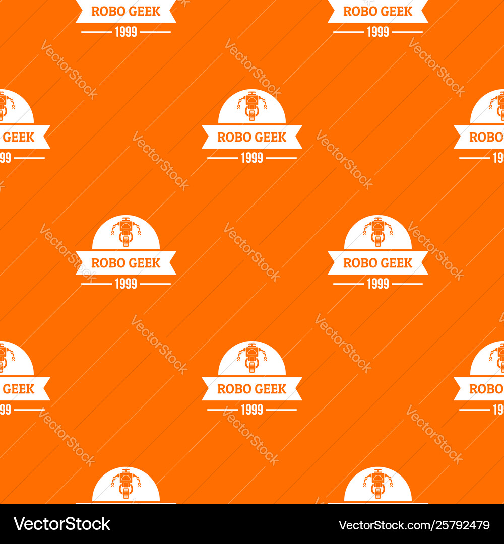Robotic geek pattern orange Robotic geek pattern orange vector image