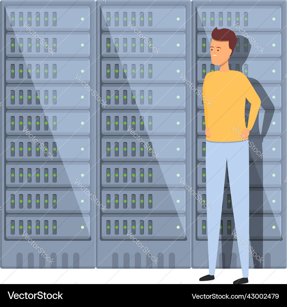 Room server icon cartoon system computer Room server icon cartoon system computer vector image