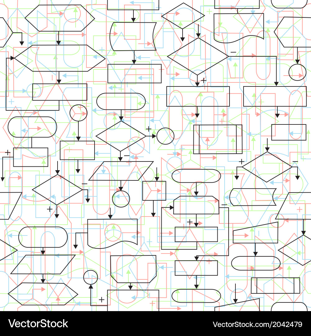 Seamless Flowchart Pattern Vector Image
