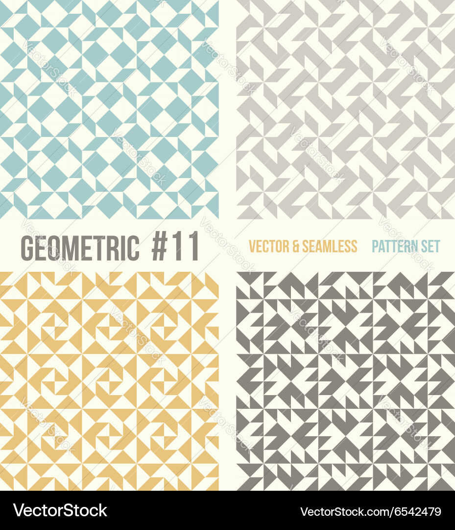 Set of four geometric patterns vector image