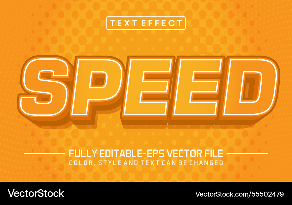 Speed text editable style effect Speed text editable style effect vector image