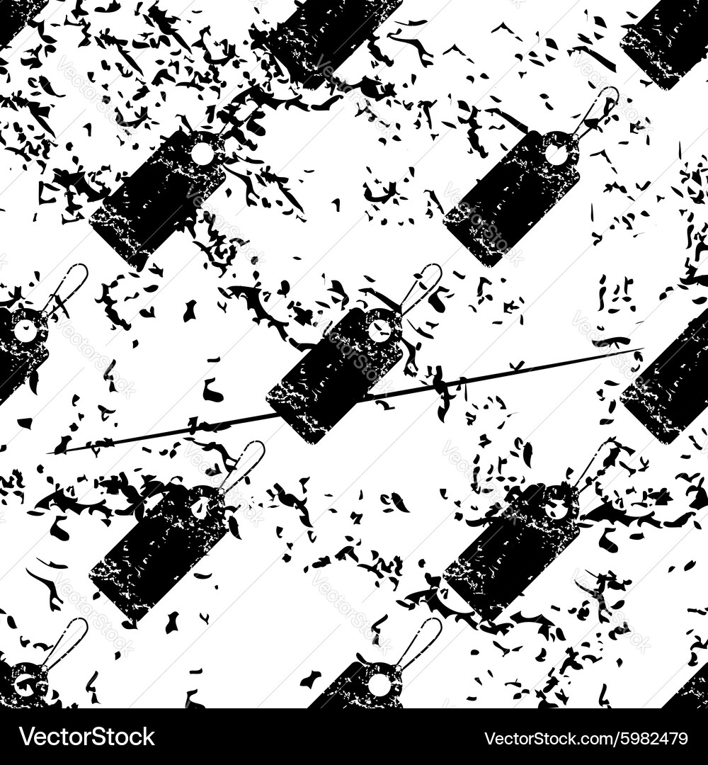 String tag pattern grunge monochrome vector image