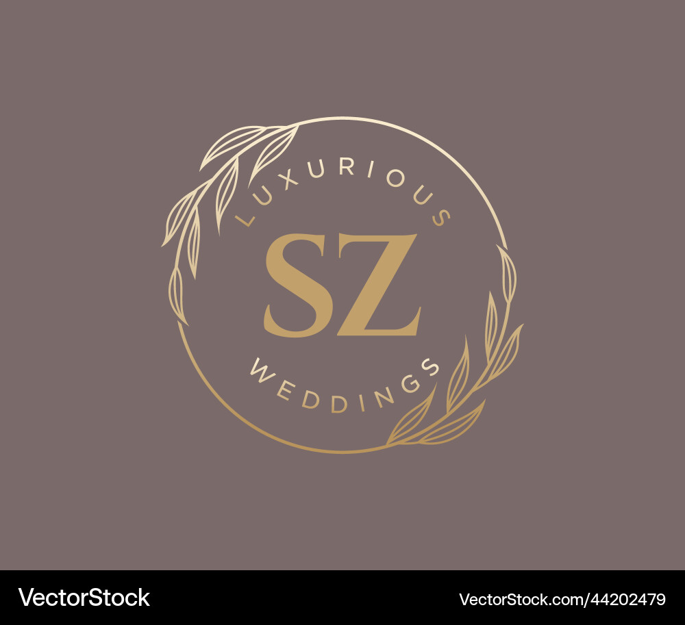 Sz initials letter wedding monogram logos Vector Image