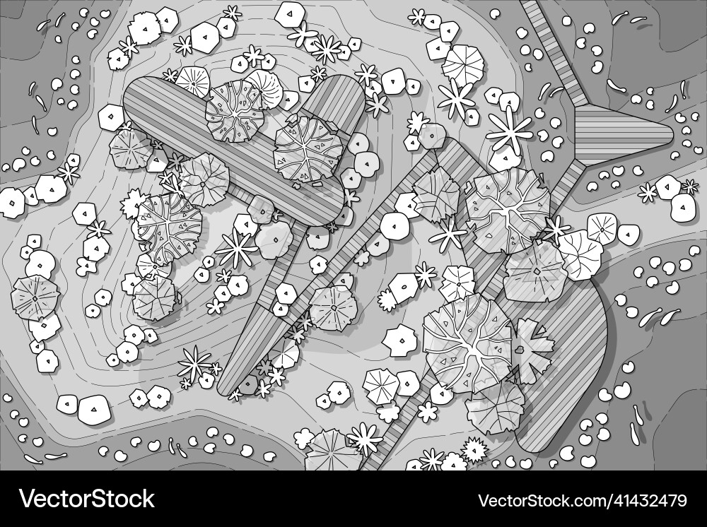 Top view tree set for landscape design Vector Image