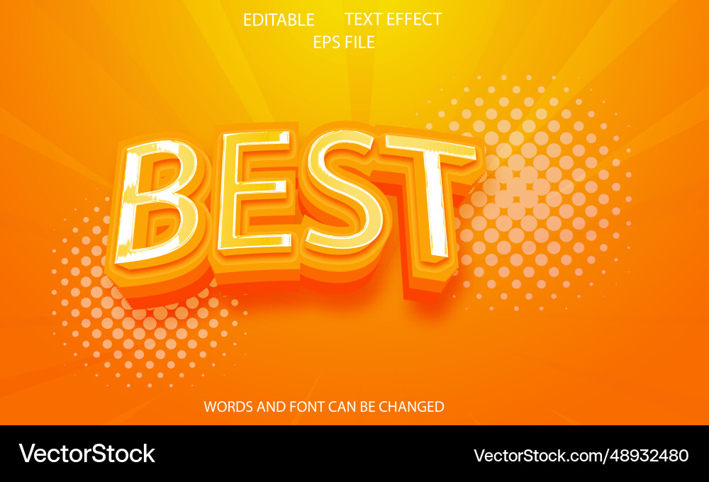 3D Text Effect Font - Editable Typography vector image