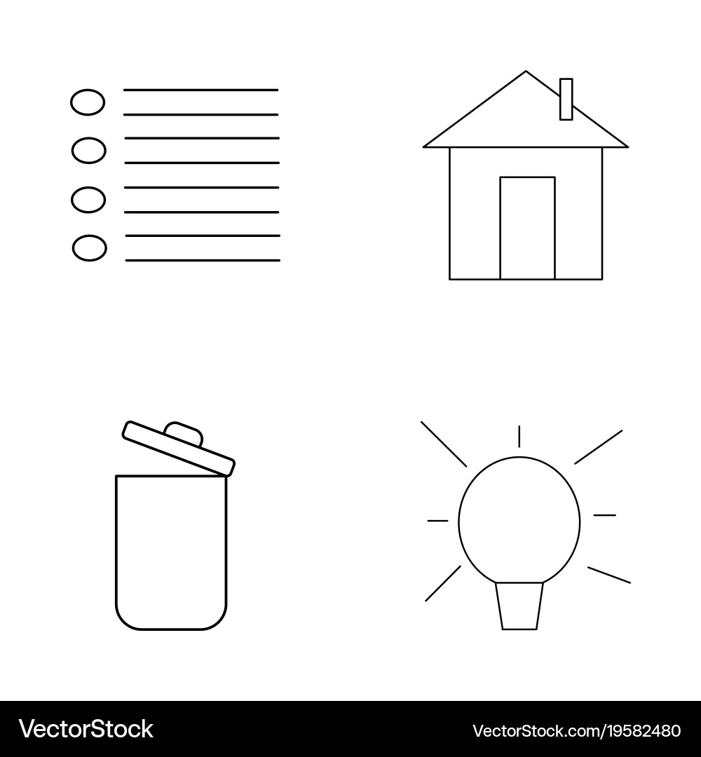 Basic elements outline icons set linear icon vector image
