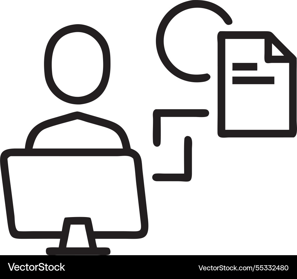 Businessman using computer for document vector image