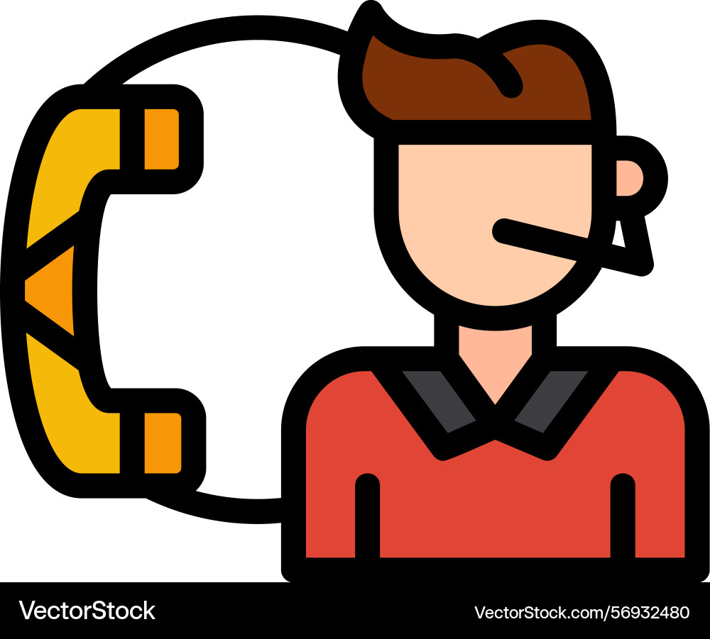 Call forecasting line filled style icon design vector image