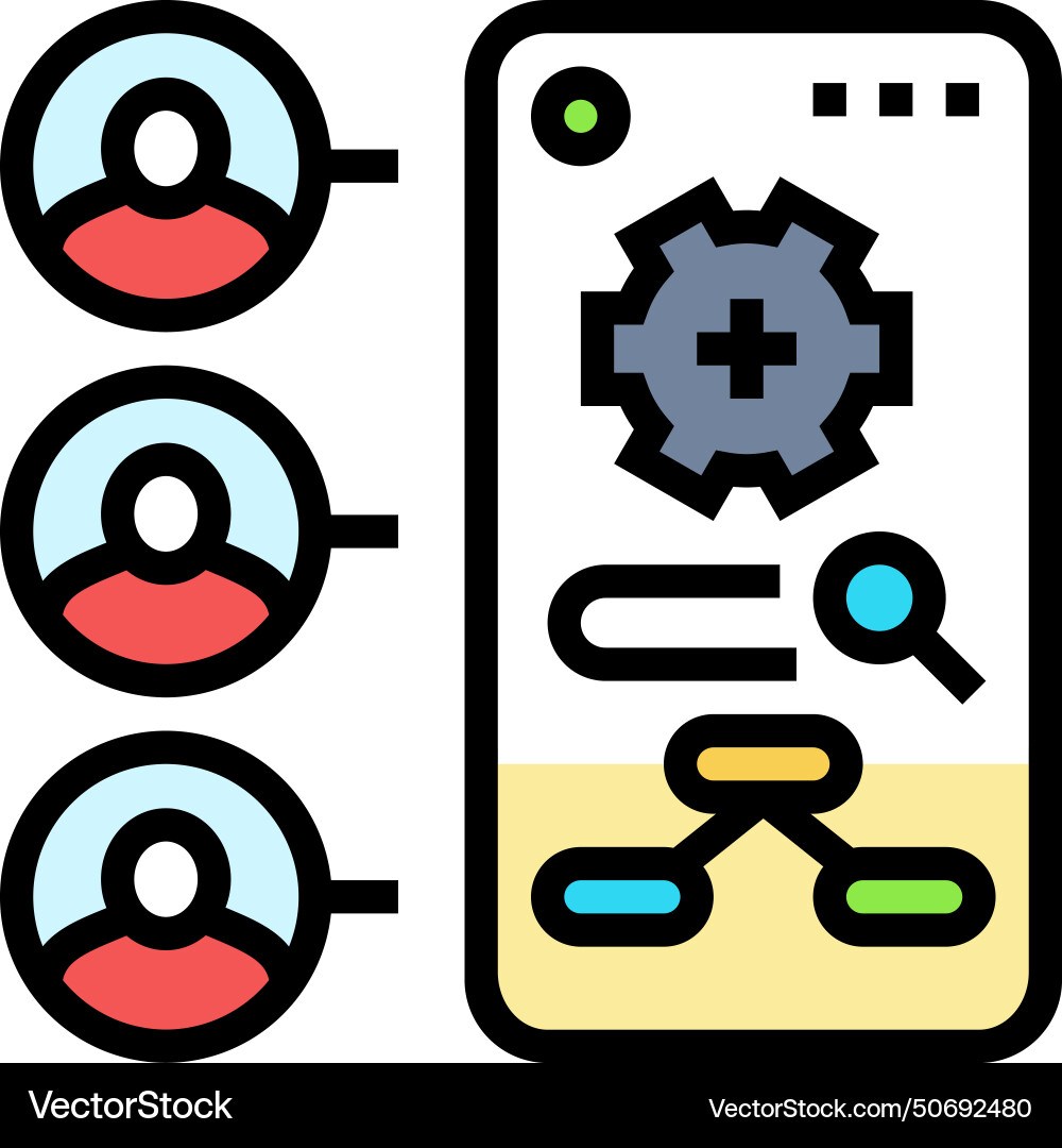 Contextual inquiry ux ui design color icon Vector Image