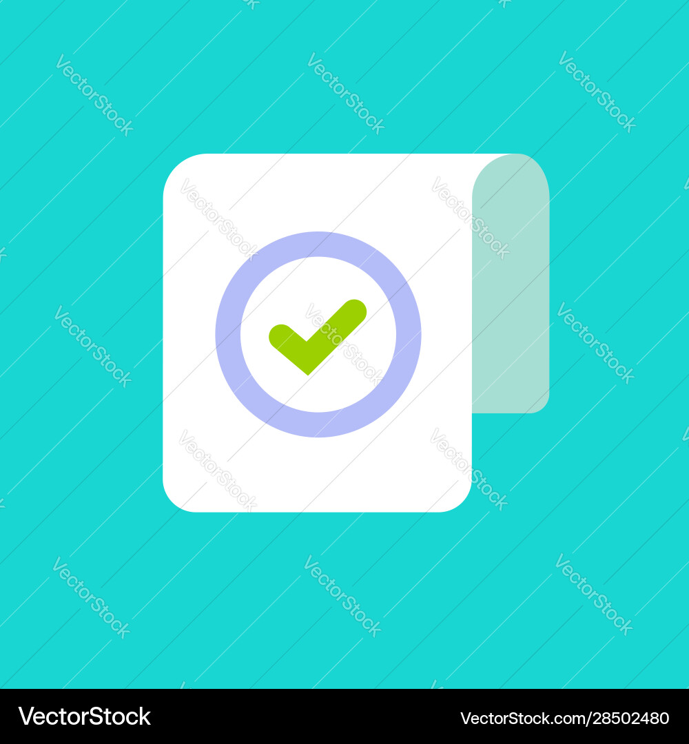 Document page and checkmark or tick icon Document page and checkmark or tick icon vector image