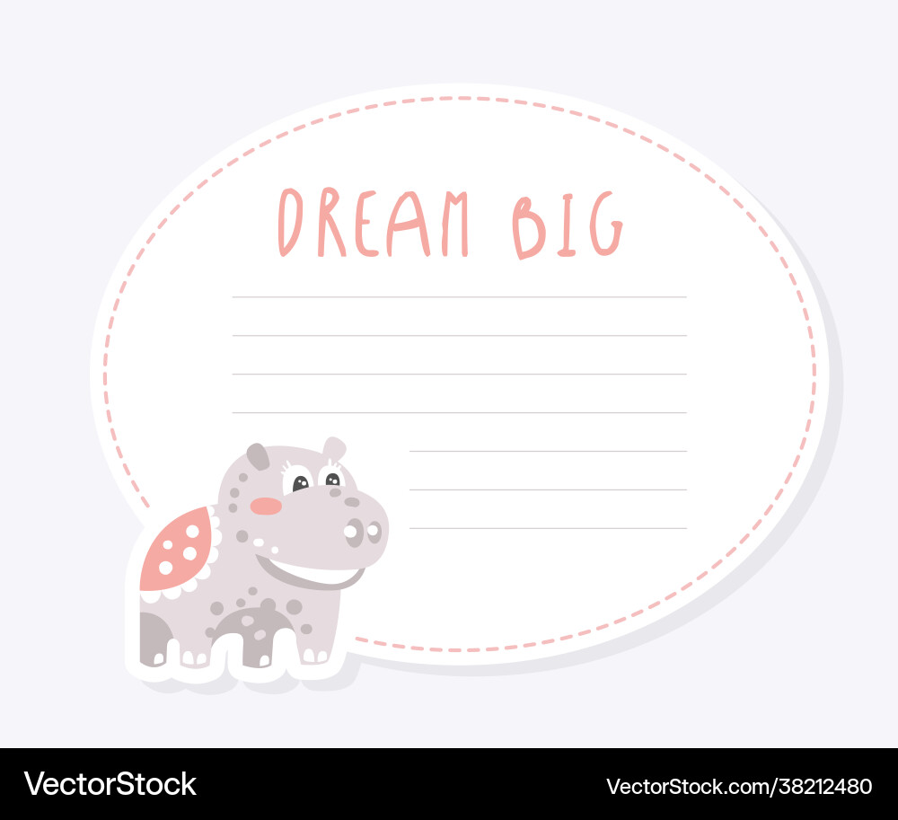 Dream big card template design childish planner Dream big card template design childish planner vector image