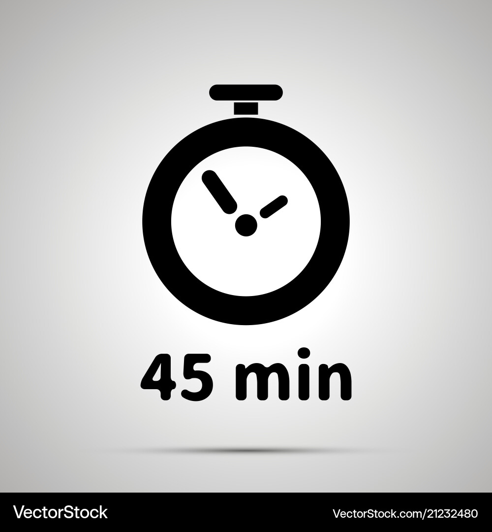 Forty five minutes timer simple black icon Forty five minutes timer simple black icon vector image