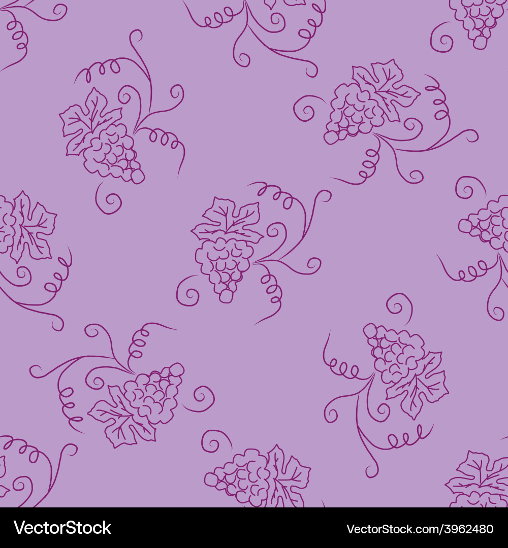 Hand drawing simple grape pattern vector image