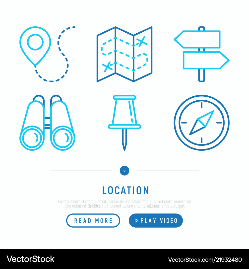 Location Thin Line Icons - Navigation vector image