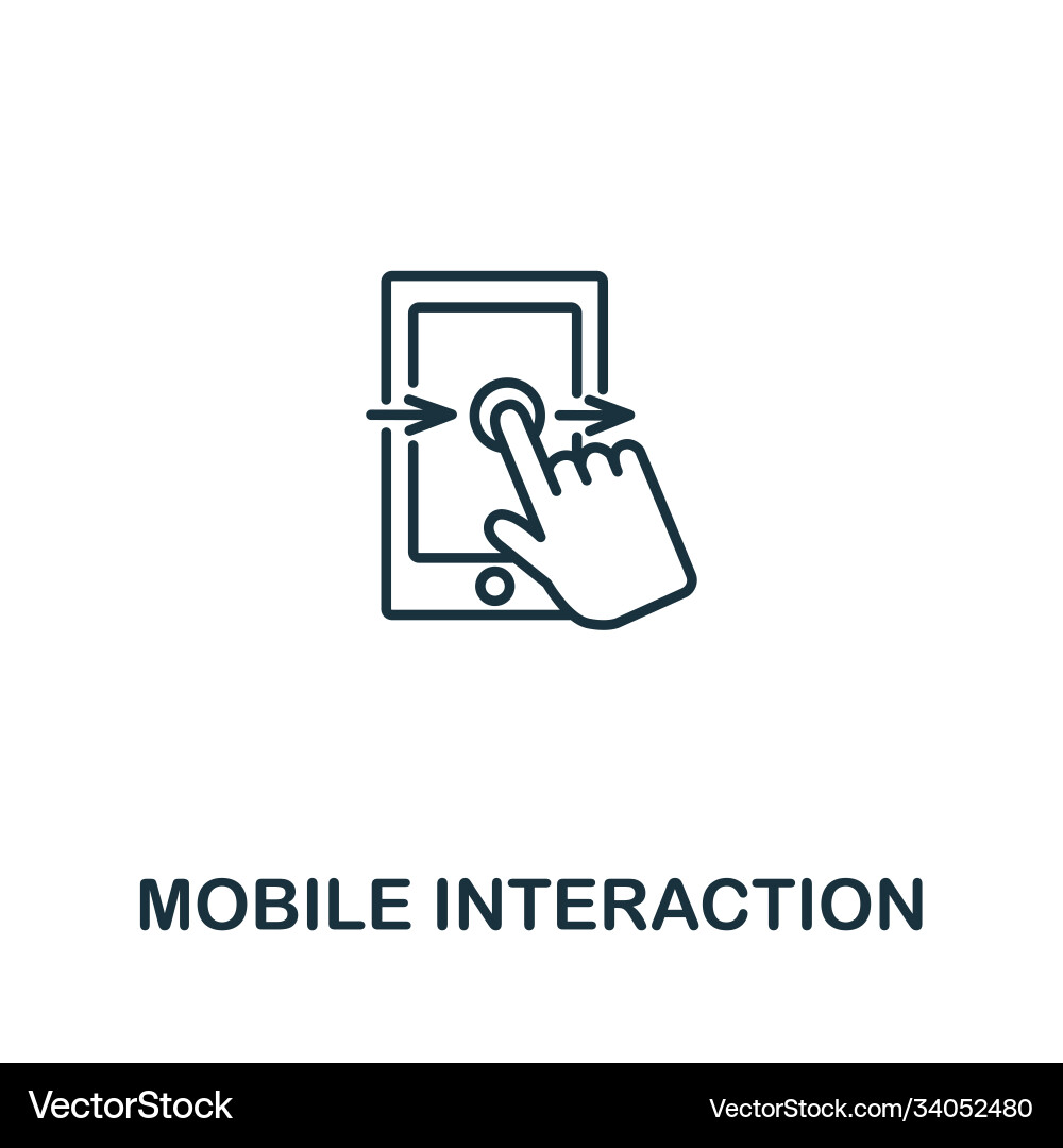 Mobile interaction icon from artificial Vector Image
